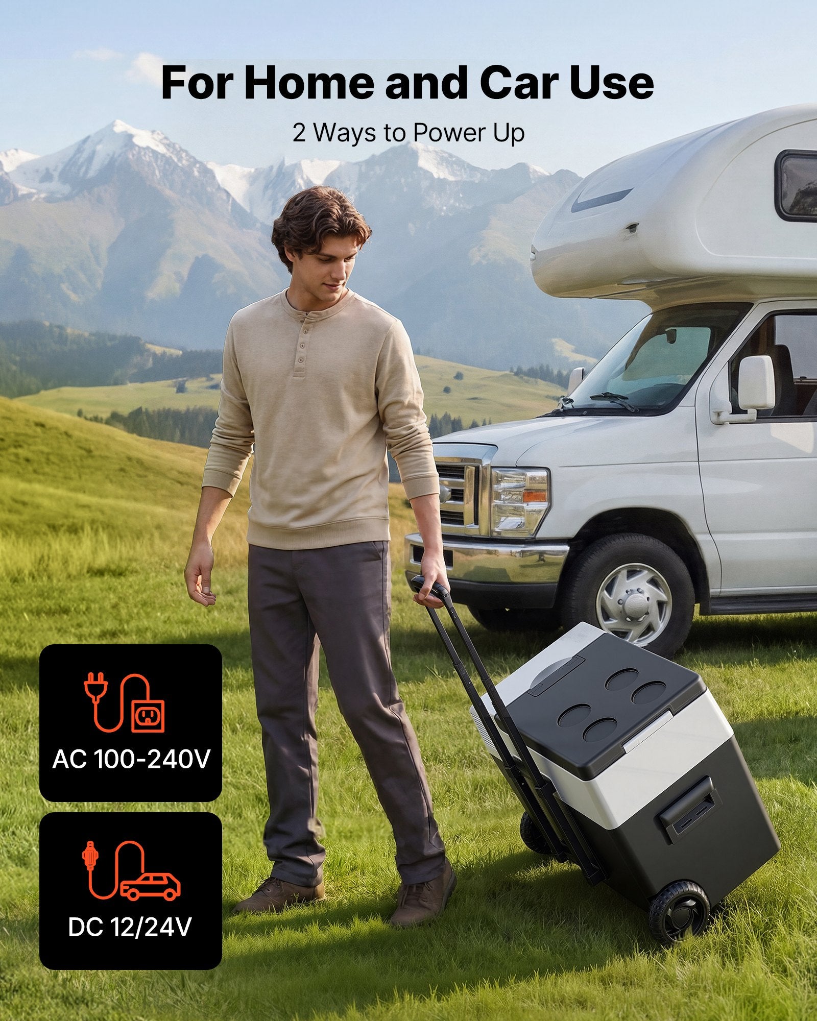 12 Volt Refrigerator, 42.3 QT/ 40L Car Fridge, Portable Electric