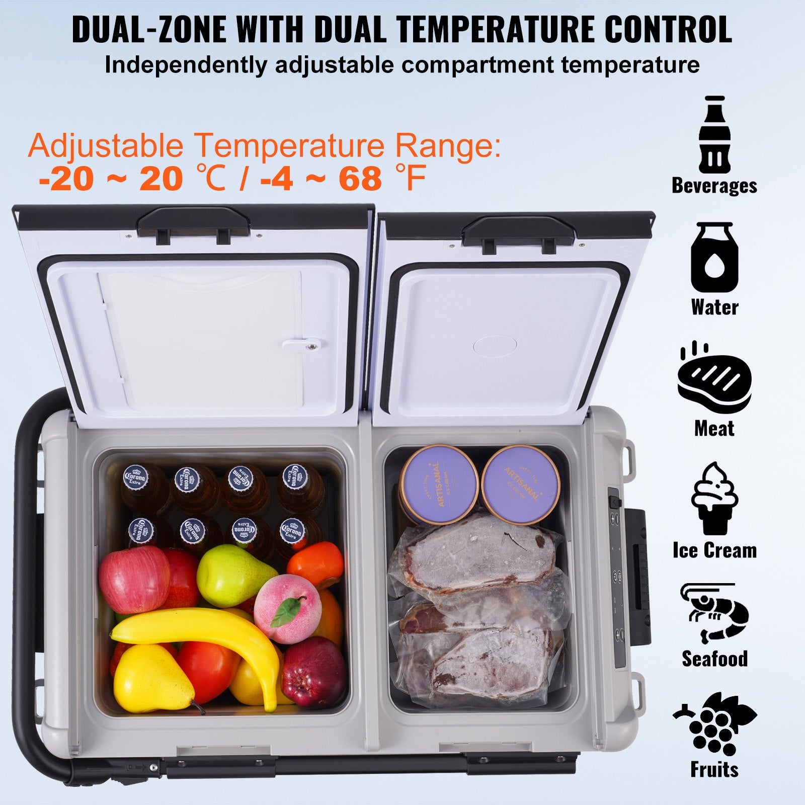 Portable Car Refrigerator, 12 Volt Car Refrigerator Fridge, 40 L /