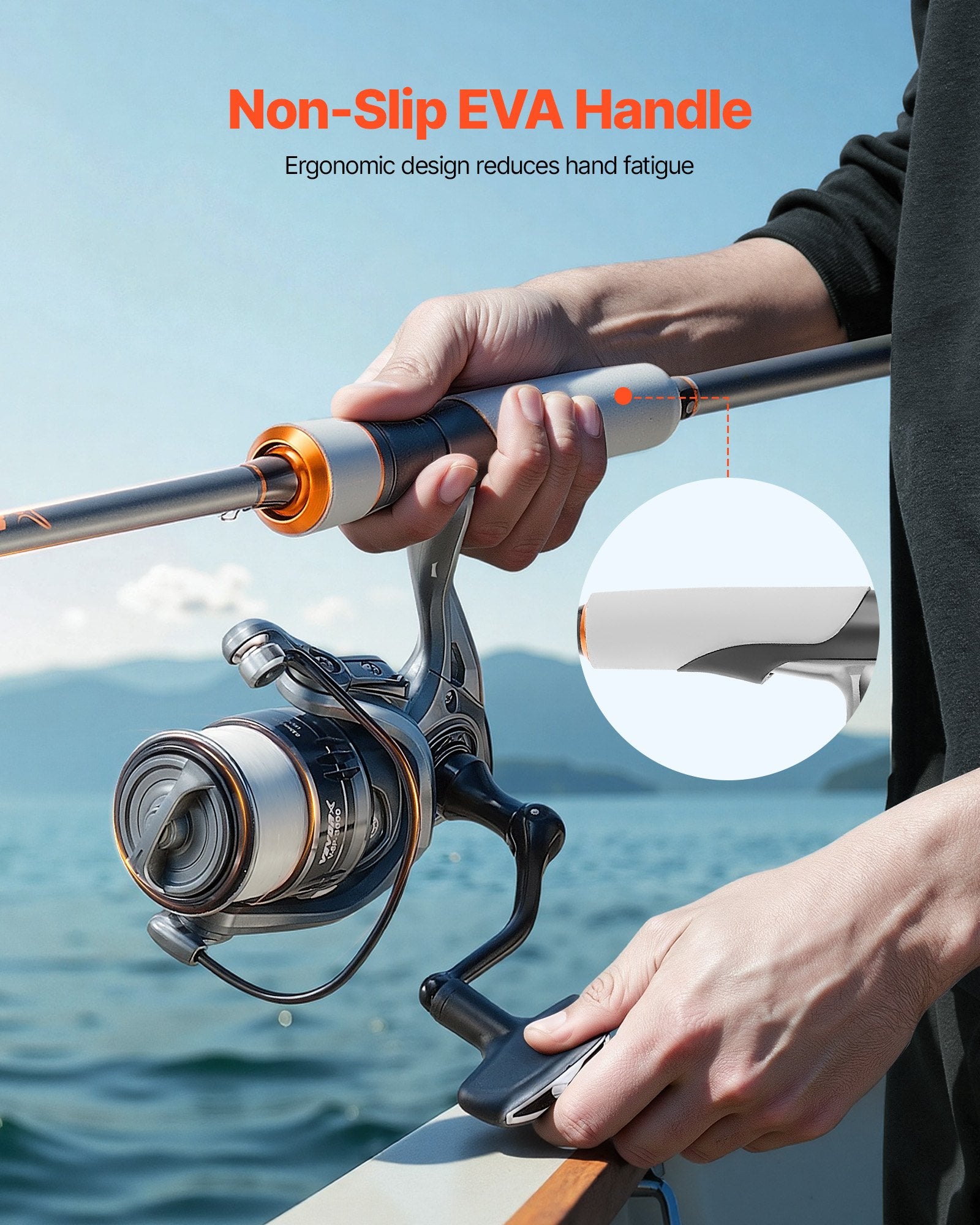 Rod and Fishing Reel Combo, IM6 Carbon Fiber Spinning Rod and Reel