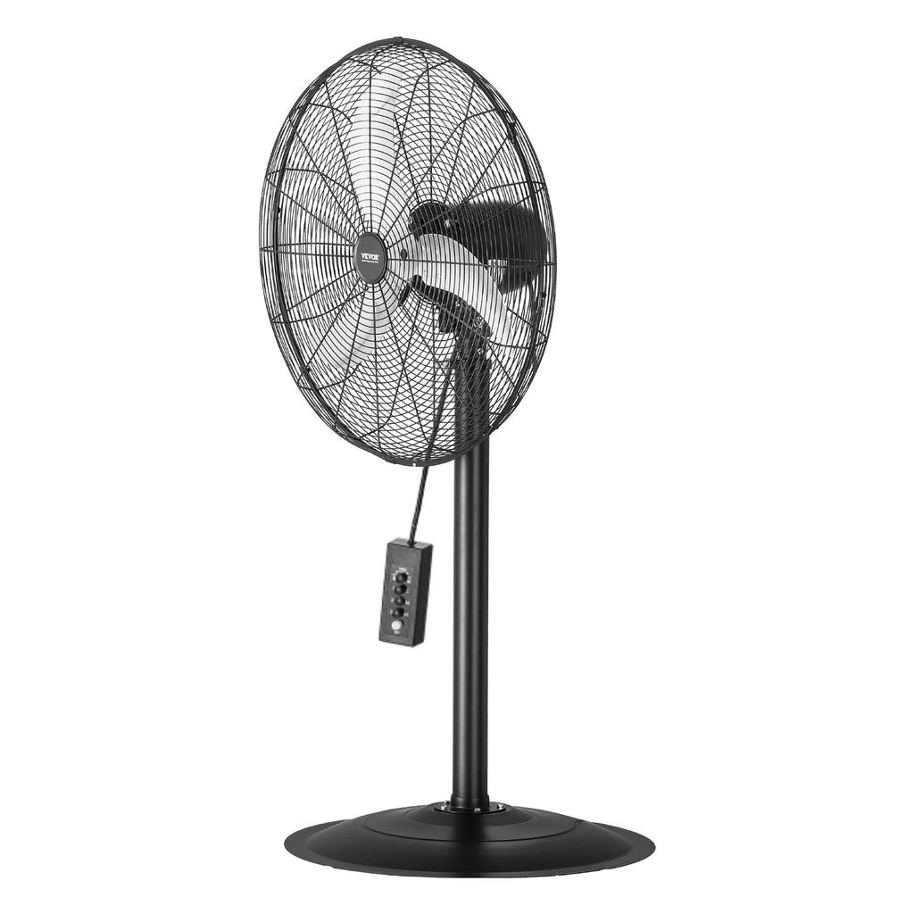Industrial Pedestal Fan, 24 Inch 85-Degree Oscillating Fan, Height