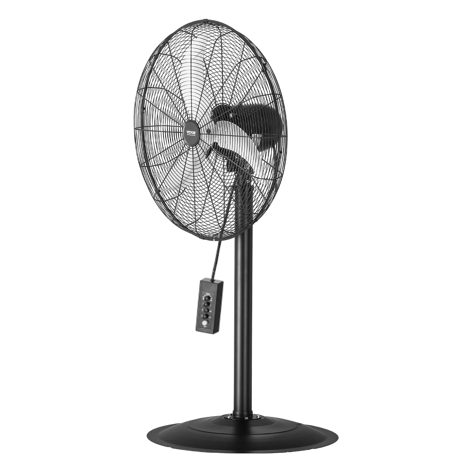Industrial Pedestal Fan, 24 Inch 85-Degree Oscillating Fan, Height