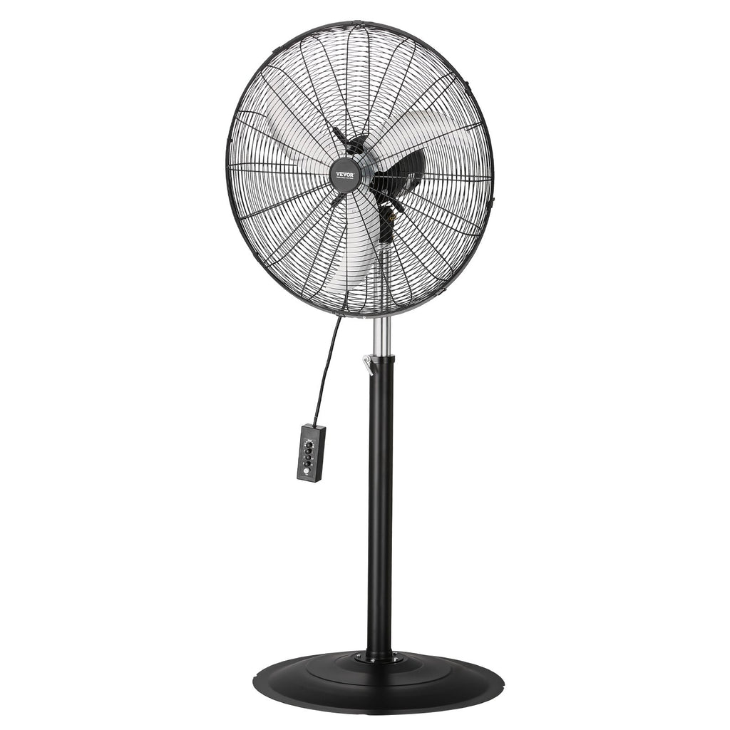 Industrial Pedestal Fan, 24 Inch 85-Degree Oscillating Fan, Height