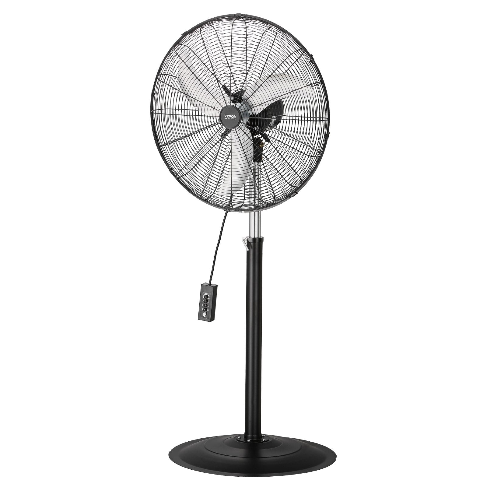 Industrial Pedestal Fan, 24 Inch 85-Degree Oscillating Fan, Height