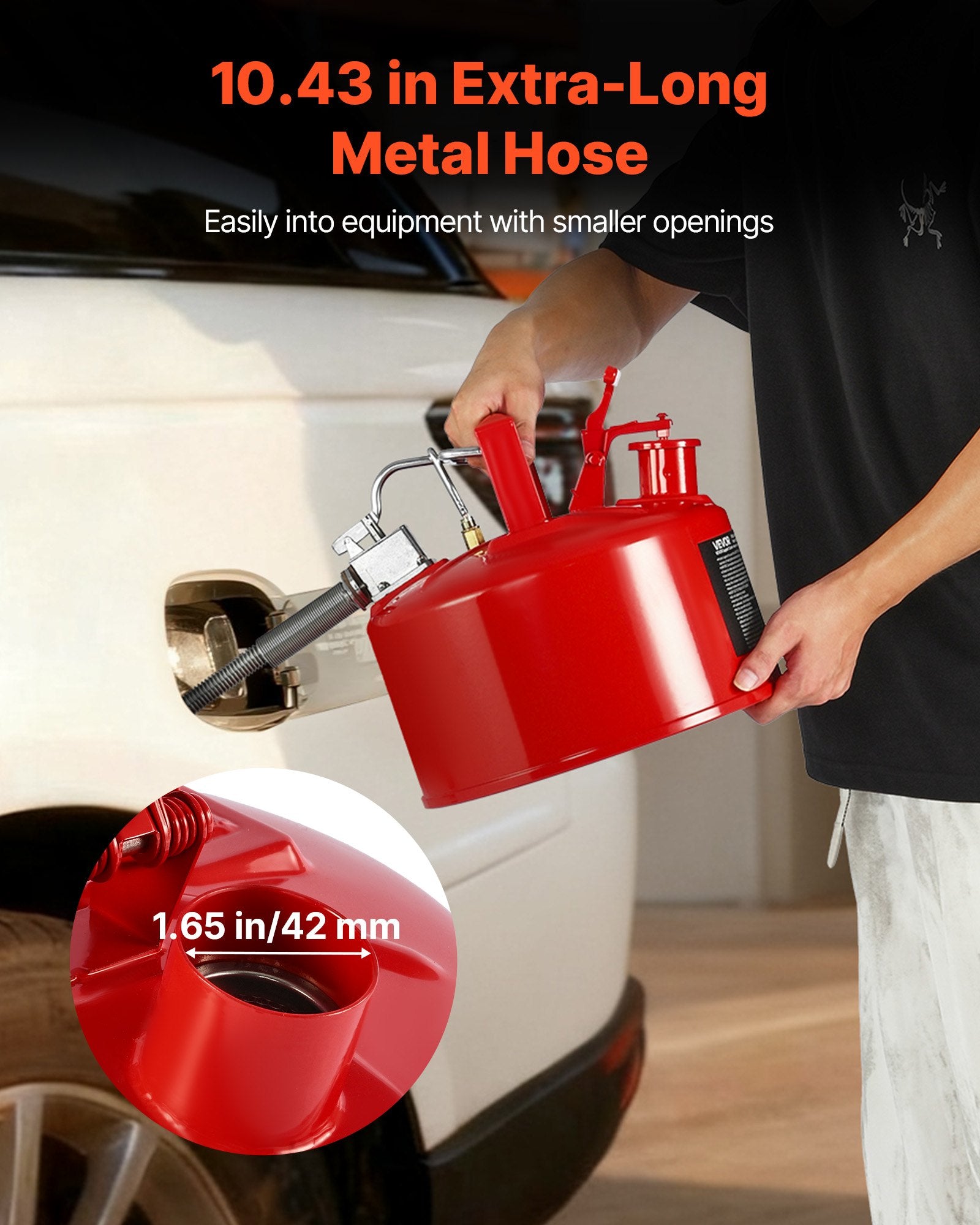 Safety Gas Can, 9.5 L Type II Red Safety Can for Gasoline with