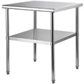 Stainless Steel Prep Table, 30 x 30 x 36 Inch, 800lbs Load Capacity