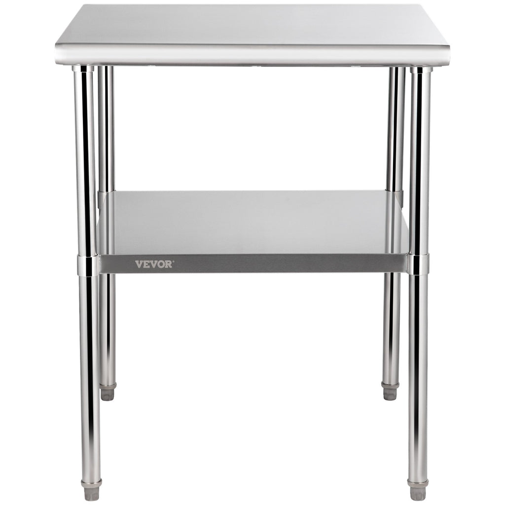 Stainless Steel Prep Table, 30 x 30 x 36 Inch, 800lbs Load Capacity