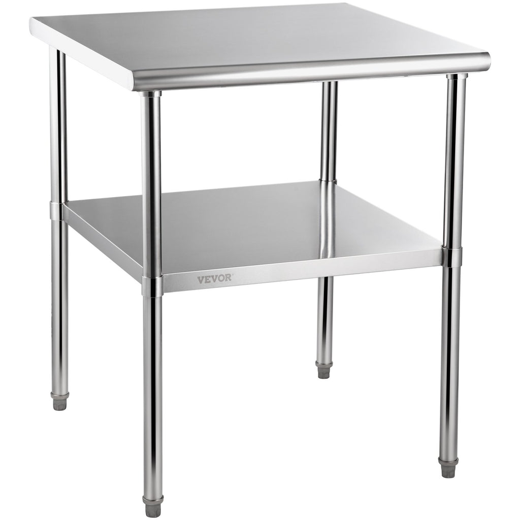 Stainless Steel Prep Table, 30 x 30 x 36 Inch, 800lbs Load Capacity