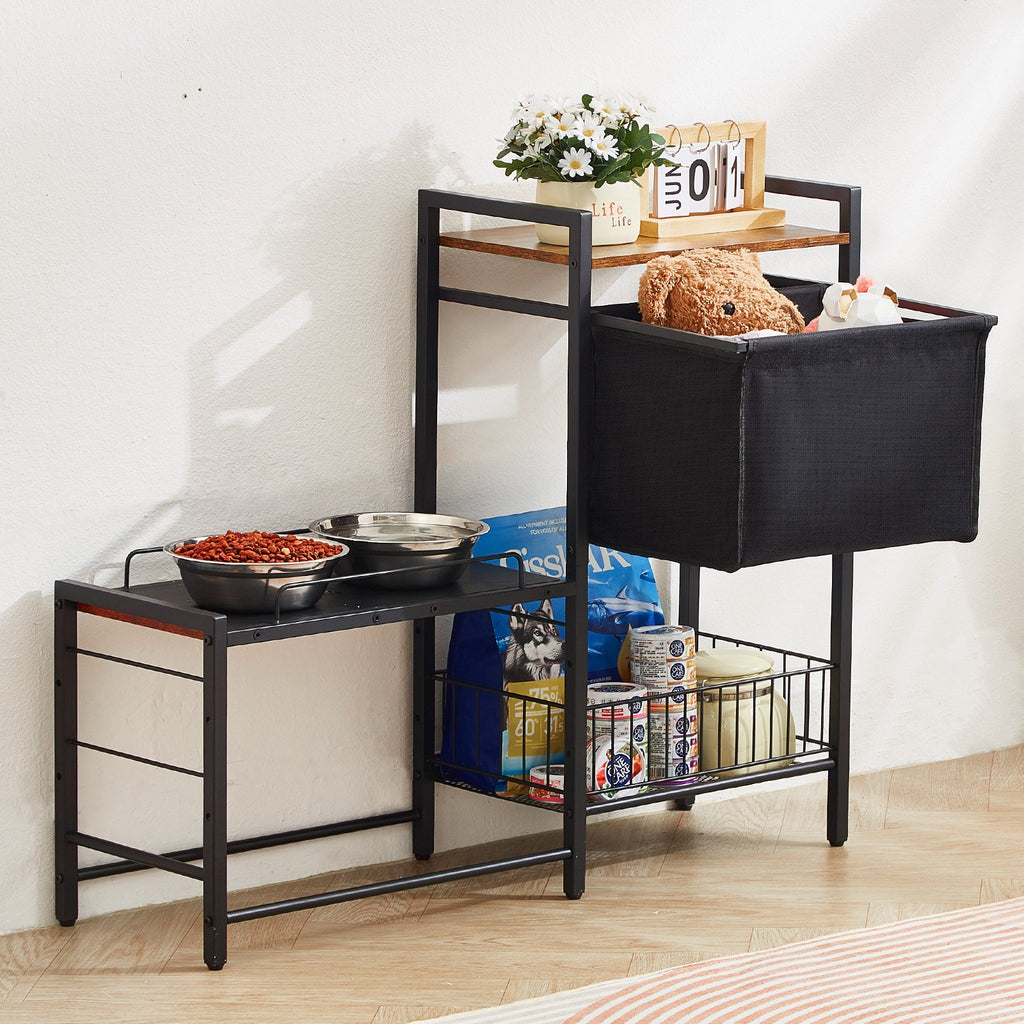 Pet Feeding Station with Storage, Elevated Dog Bowls, Raised Dog Bowl