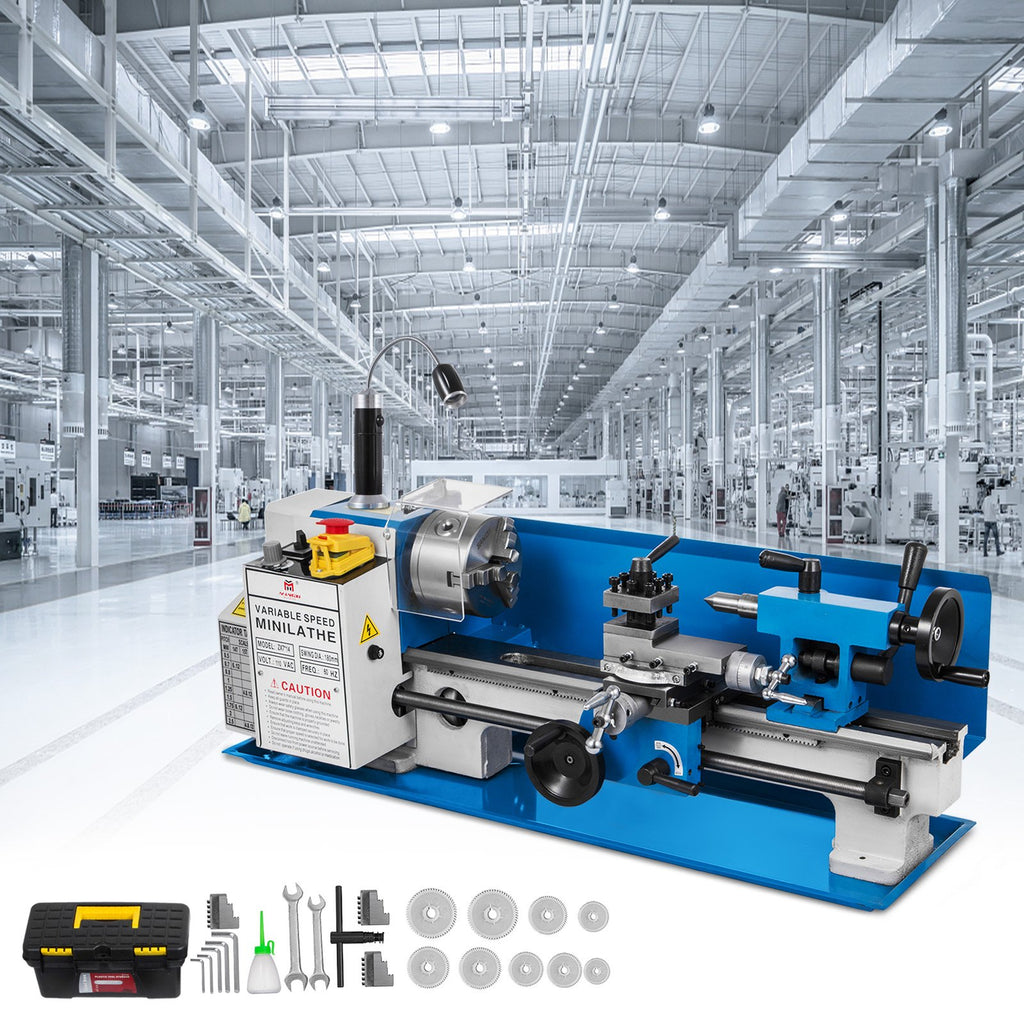 Mini Metal Lathe 550W Variable Speed Metal Lathe 50 to 2500Rpm