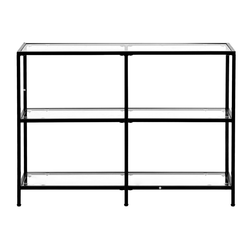 3-Tier Glass Console Table, Modern Rectangle Sofa Side Table with