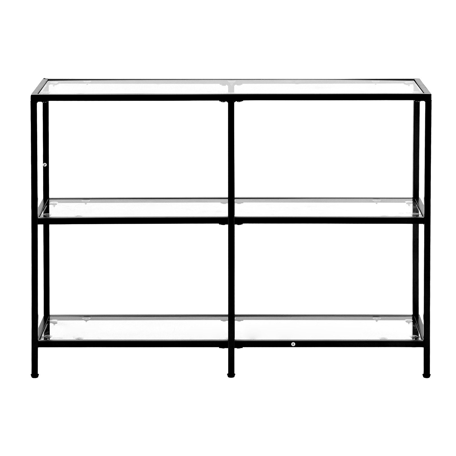 3-Tier Glass Console Table, Modern Rectangle Sofa Side Table with