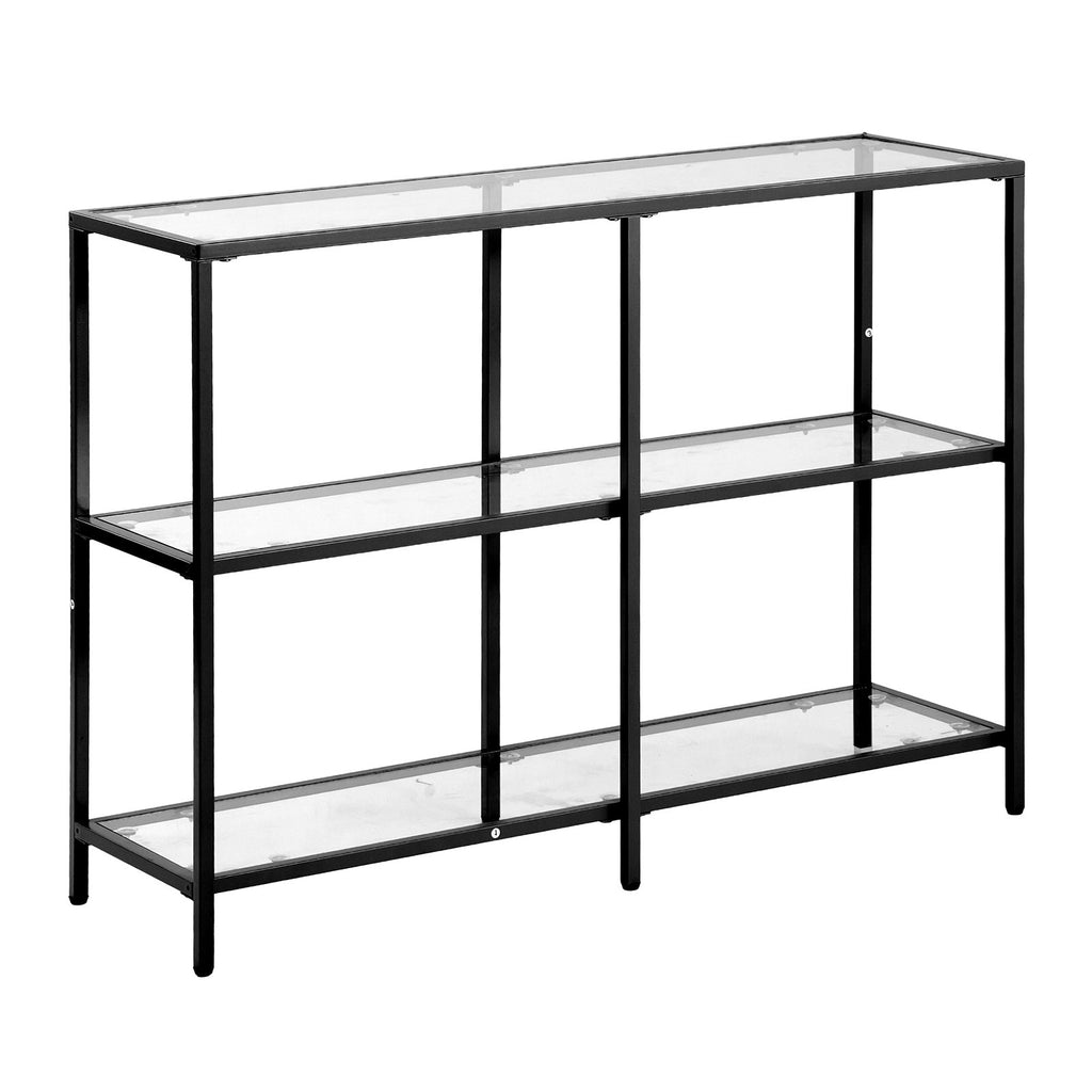 3-Tier Glass Console Table, Modern Rectangle Sofa Side Table with