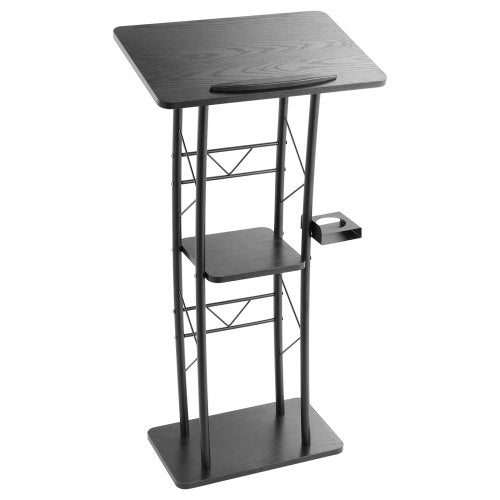 Podium Stand, 1180 mm Metal Lectern, Curved Standing Podium with Wide