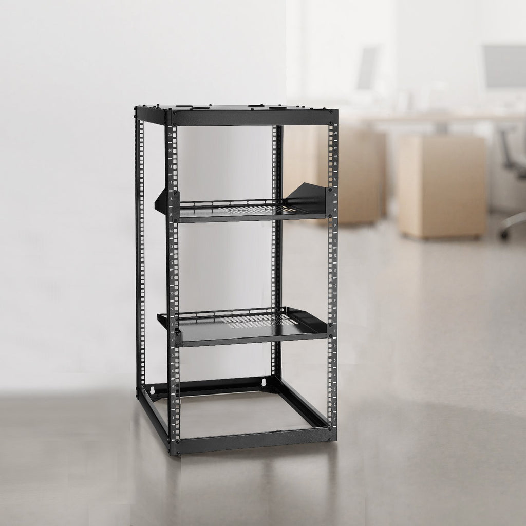 20U Open Frame Network Rack, 585 mm Depth, Wall Mounted or Floor