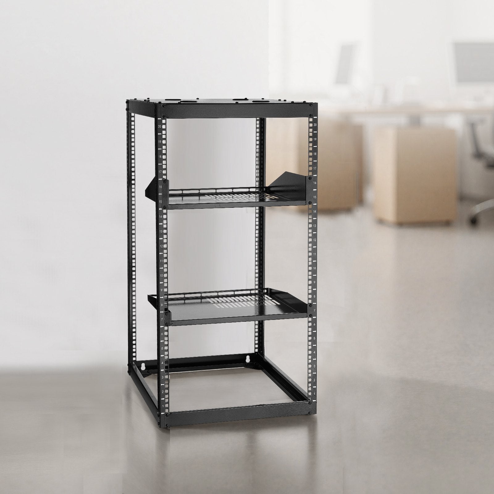 20U Open Frame Network Rack, 585 mm Depth, Wall Mounted or Floor