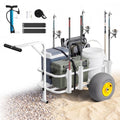 Beach Fishing Cart, 90.7 kg Load Capacity, Fishing Cart Wagon with