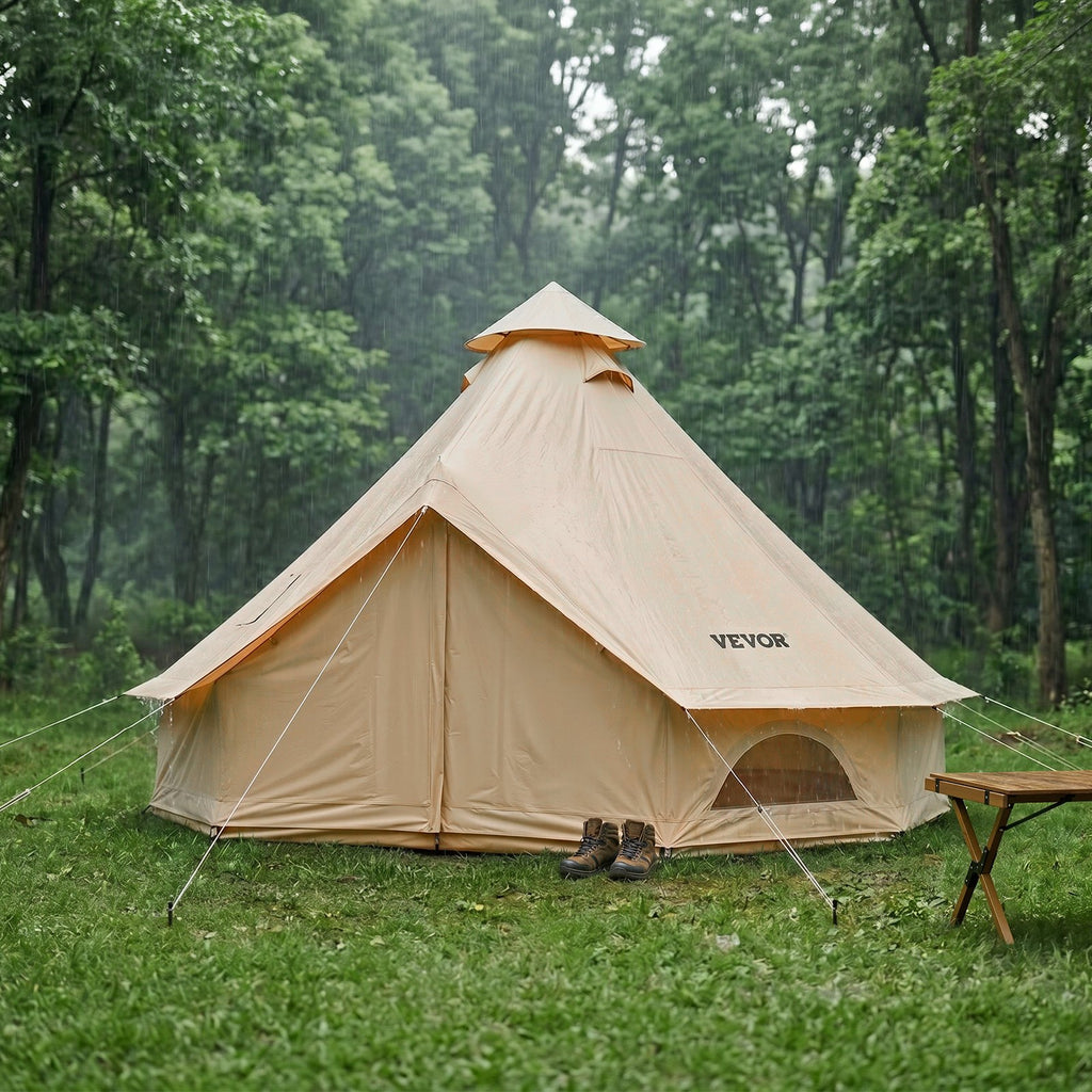 Oxford Bell Tent, 4 Seasons 4 m Yurt Tent for Camping with Stove Jack,