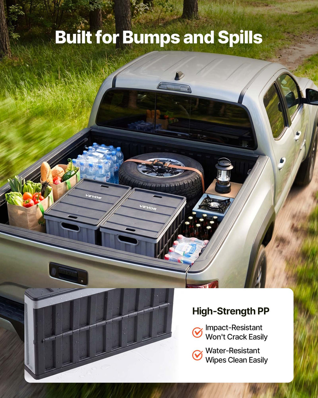 Plastic Collapsible Storage Bins with Lids, 65L 2 Packs, Stackable