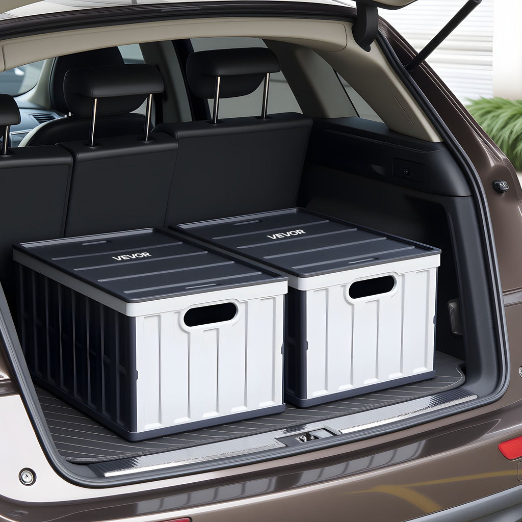 Plastic Collapsible Storage Bins with Lids, 65L 2 Packs, Stackable