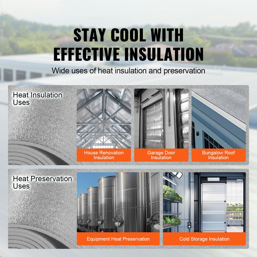 Double Reflective Insulation Roll, Foam Core Radiant Barrier, 15.1mm