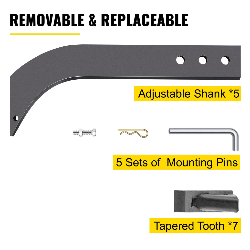 5pcs Box Blade Shank, 16 Scarifier Shank, 3 Holes Box Scraper Shank,