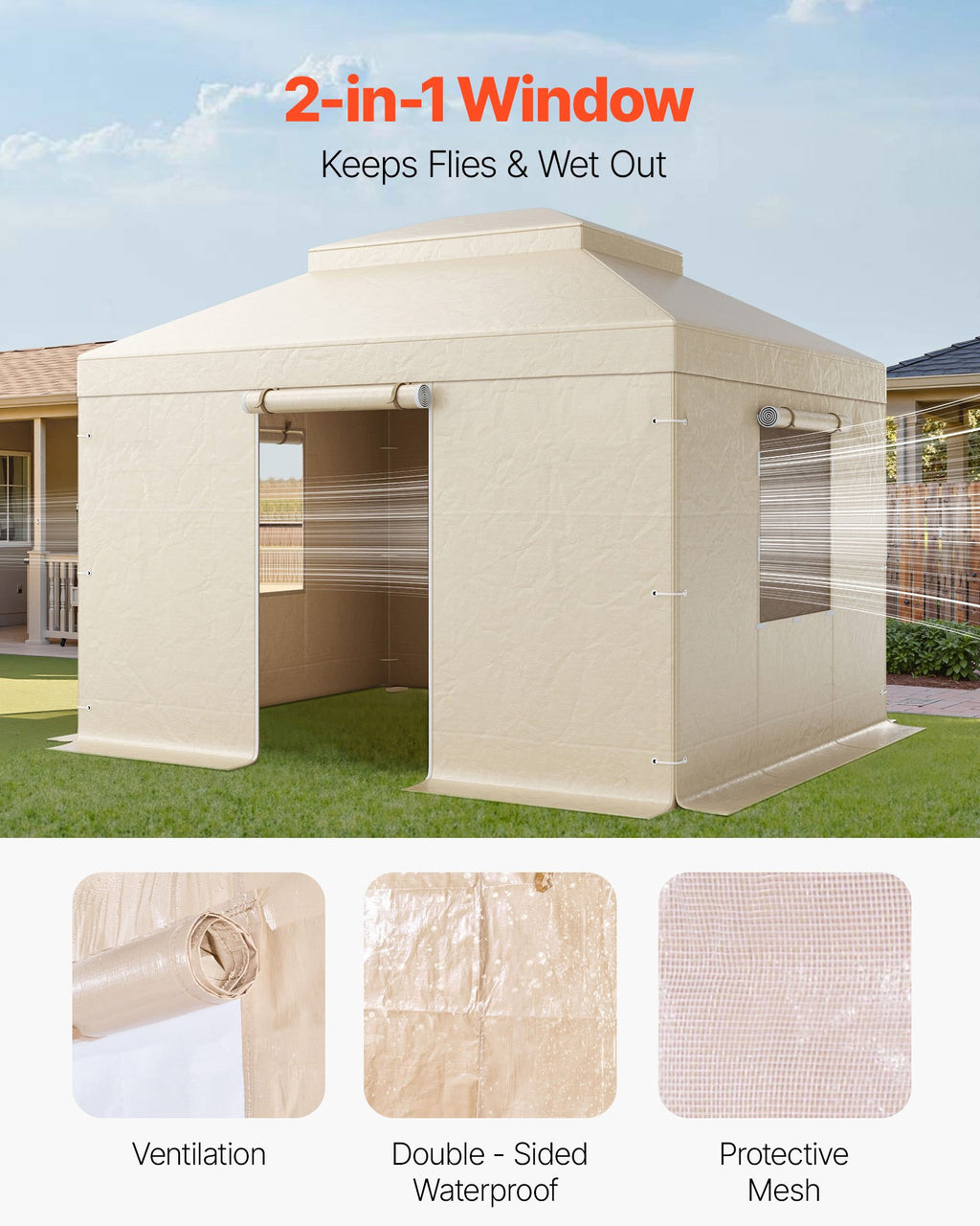 Winter Gazebo Cover Fits 3.05 x 3.65 m Hardtop Gazebos, All-Weather