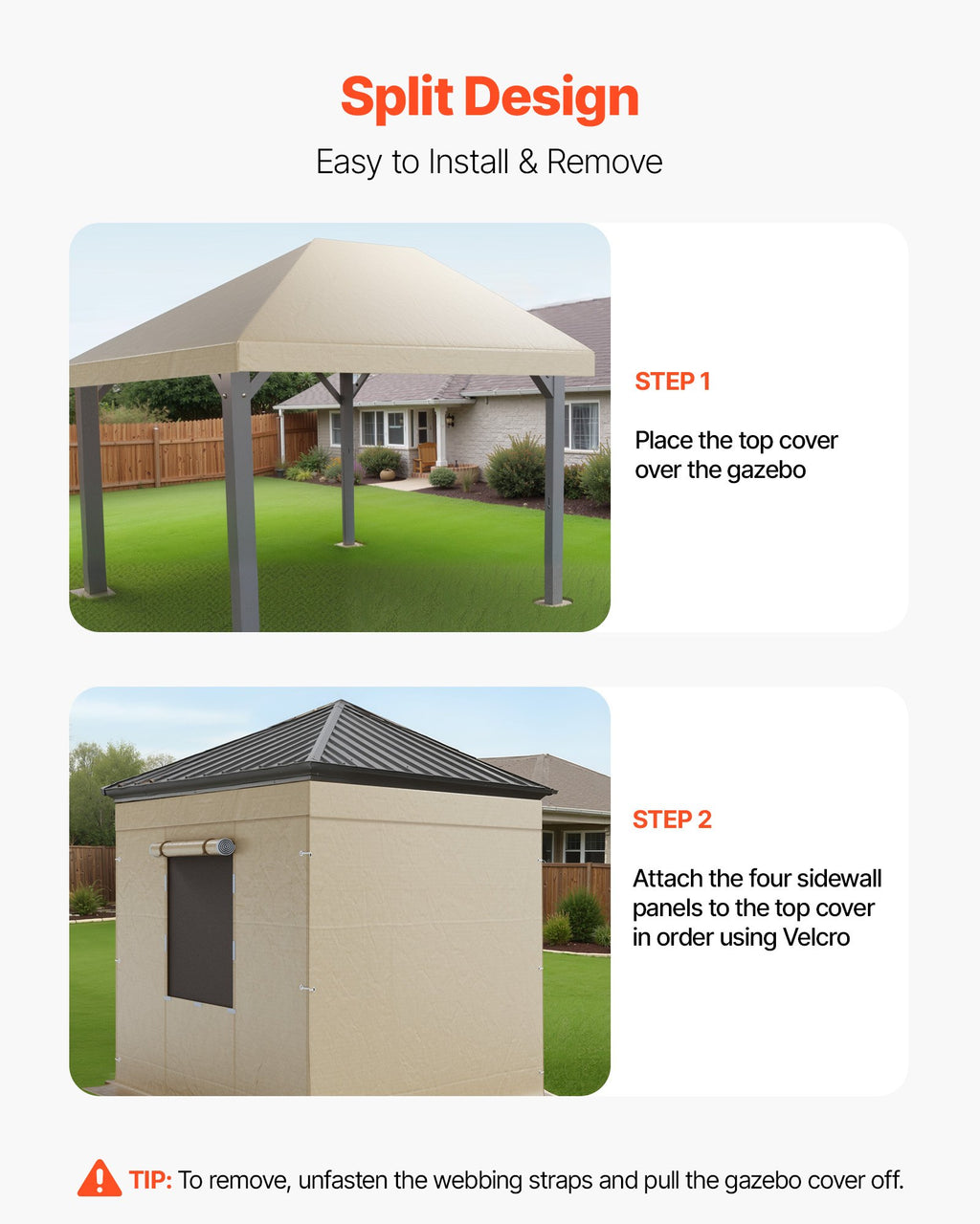 Winter Gazebo Cover Fits 3.05 x 3.65 m Hardtop Gazebos, All-Weather