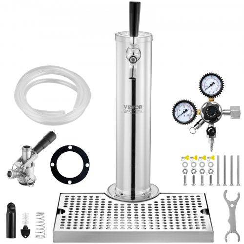 Kegerator Tower Kit, Single Tap Beer Conversion Kit, Stainless Steel
