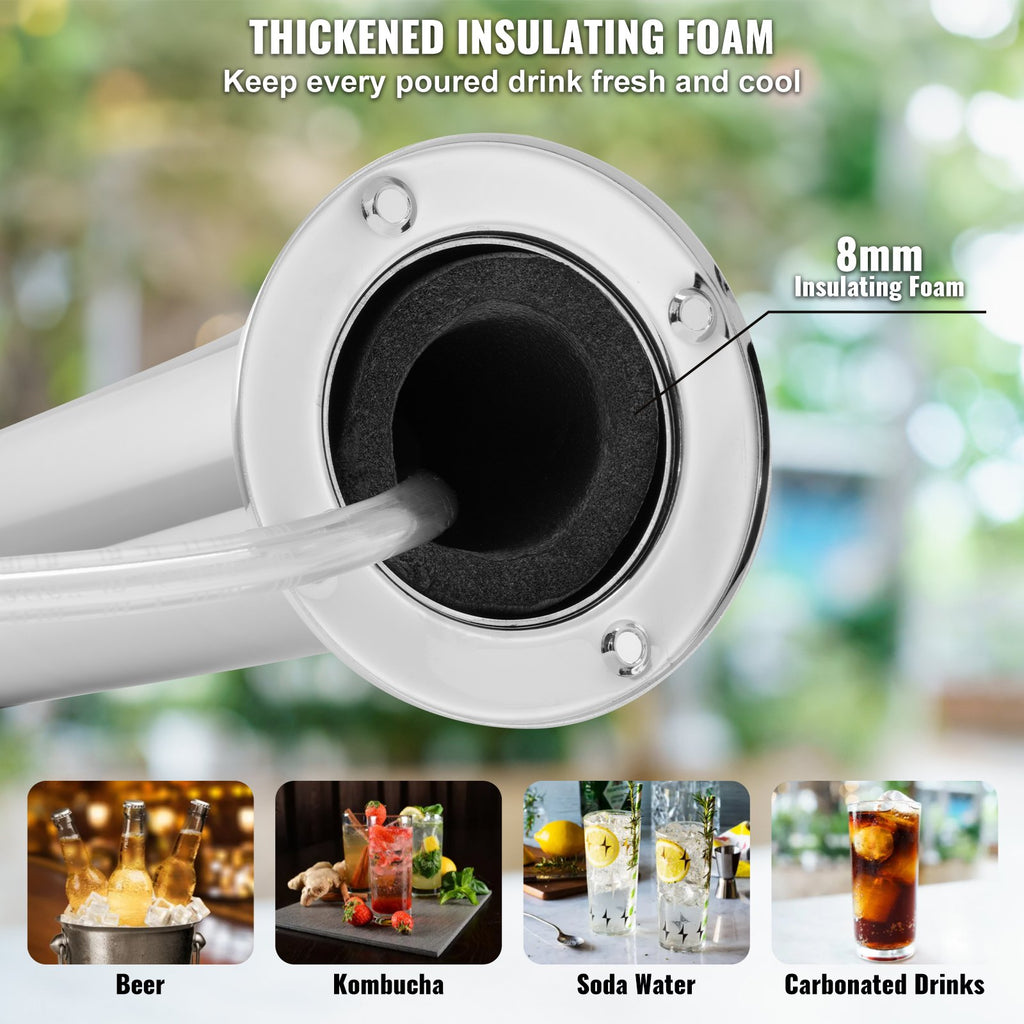 Kegerator Tower Kit, Single Tap Beer Conversion Kit, Stainless Steel