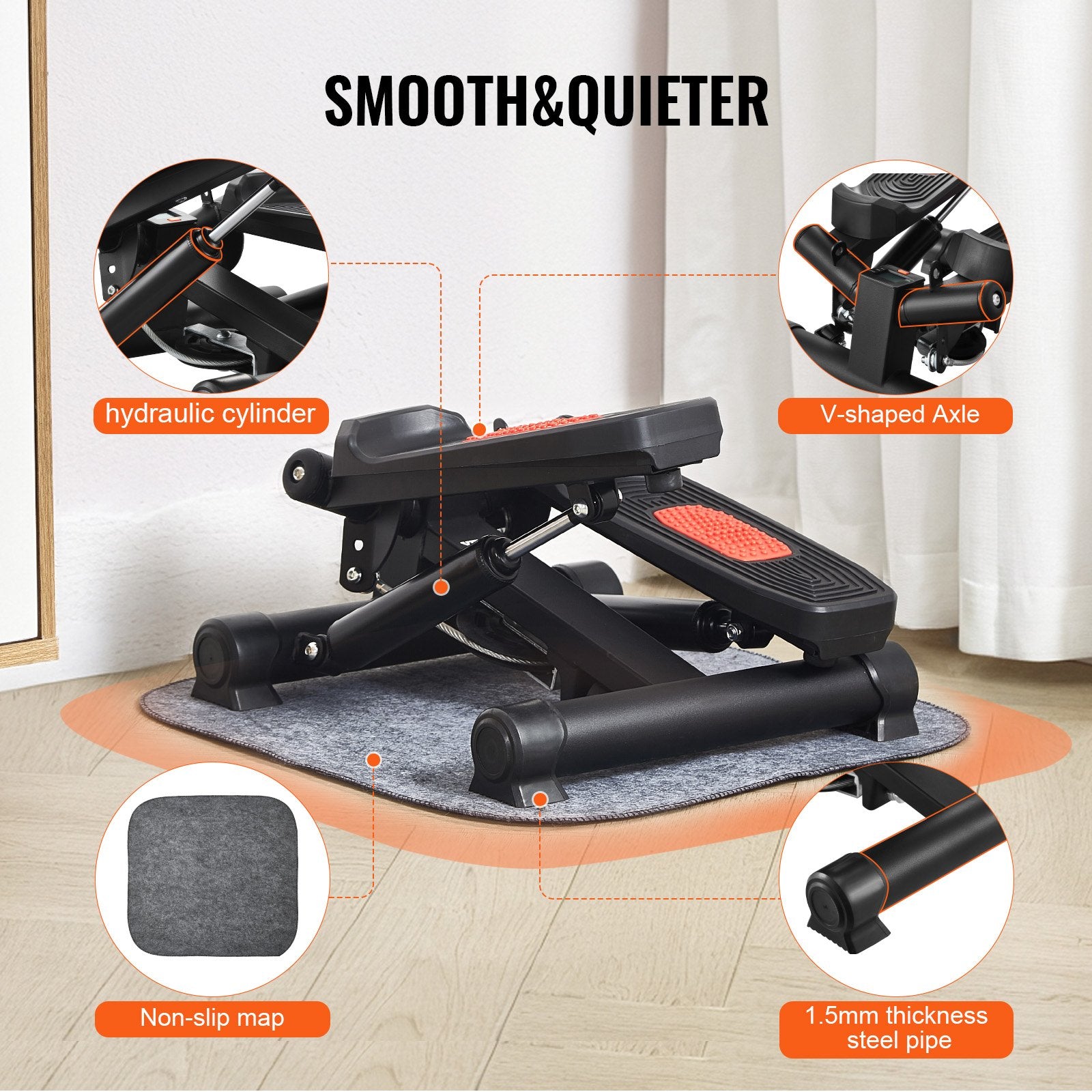 Stair Stepper, Mini Stepper for Exercise at Home, Hydraulic Fitness