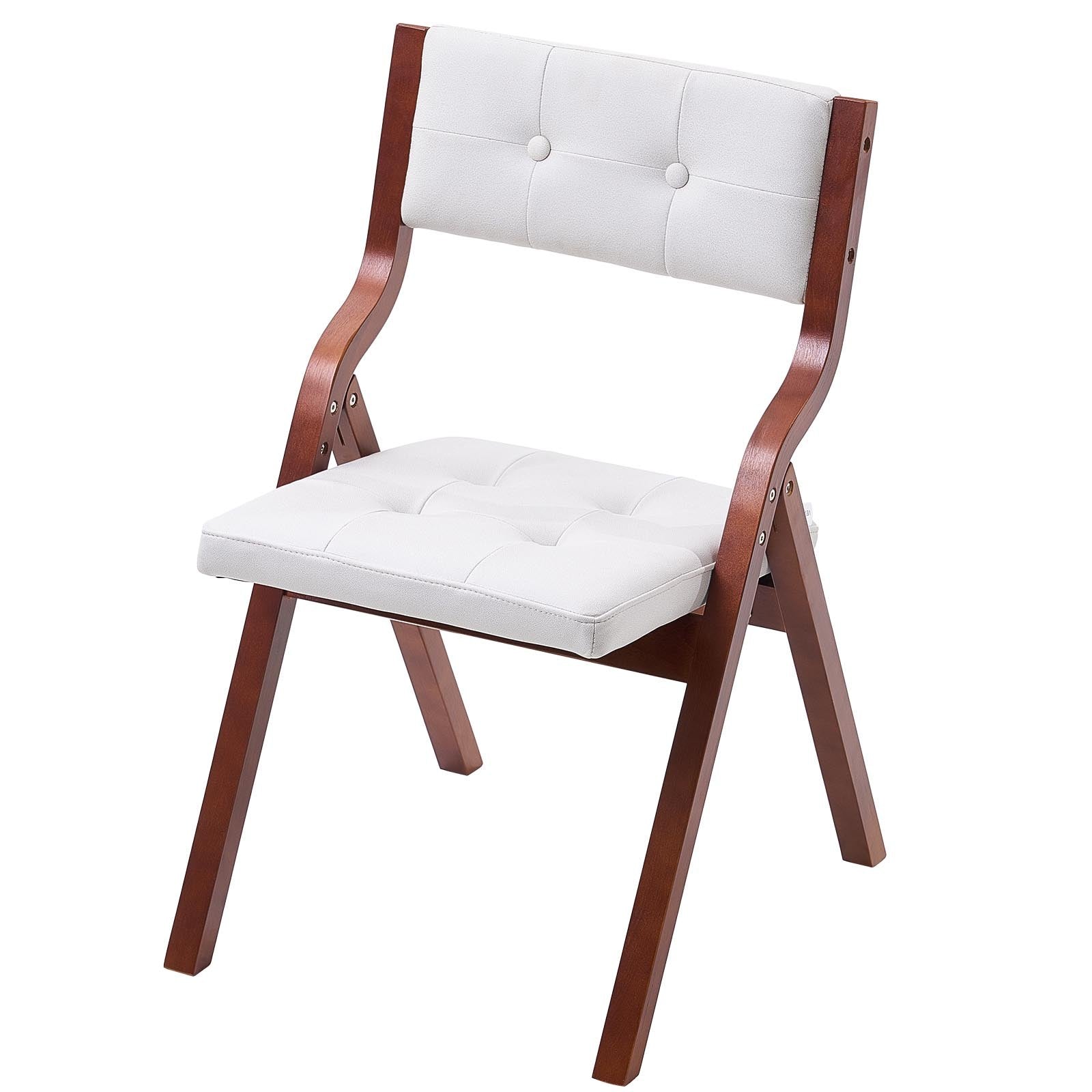 Wooden Folding Chairs with Cushion, Set of 4, Portable Foldable