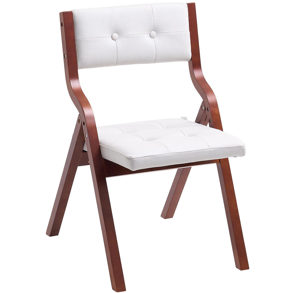 Wooden Folding Chairs with Cushion, Set of 4, Portable Foldable