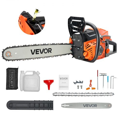 52 cc Gas Chainsaw, 18 inch Gas Powered Chainsaw, 2.4 HP Power Chain