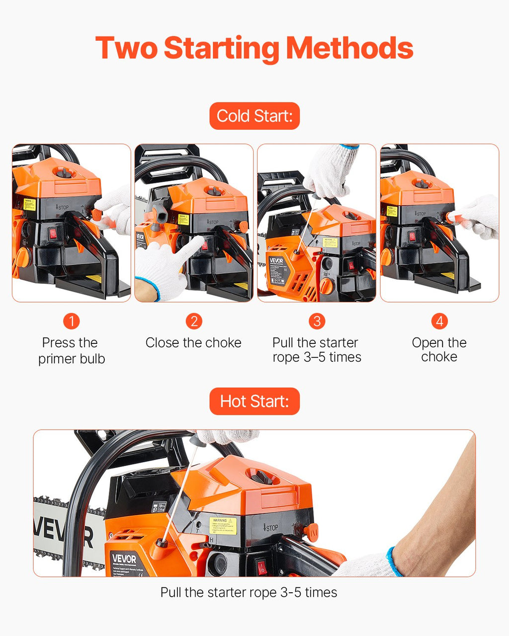 52 cc Gas Chainsaw, 18 inch Gas Powered Chainsaw, 2.4 HP Power Chain