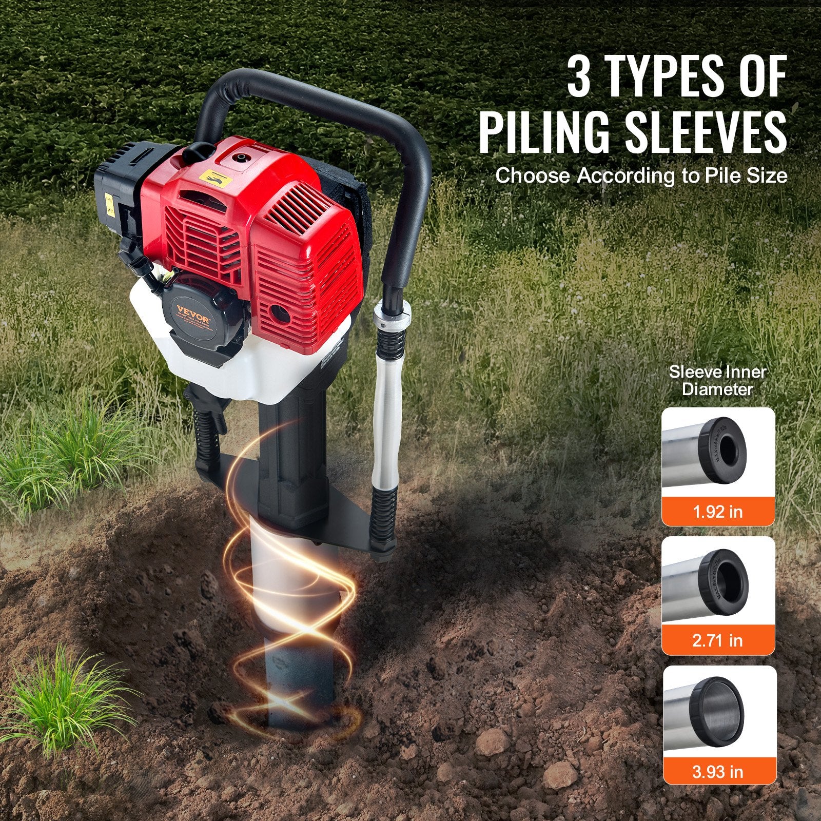52cc Gas-Powered T Post Driver, 2-Stroke Engine Gasoline Fence Piling