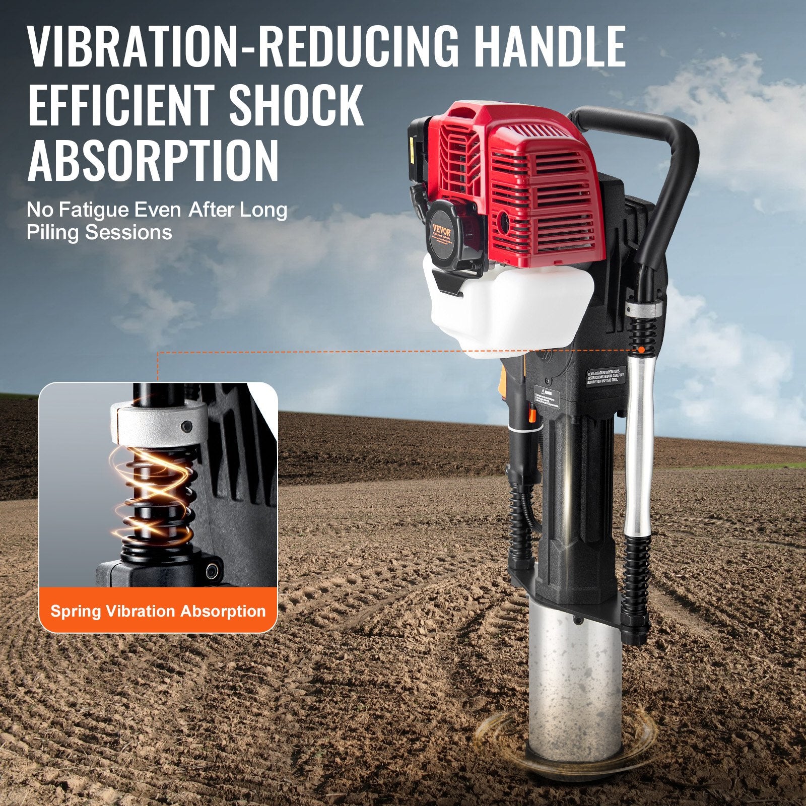 52cc Gas-Powered T Post Driver, 2-Stroke Engine Gasoline Fence Piling