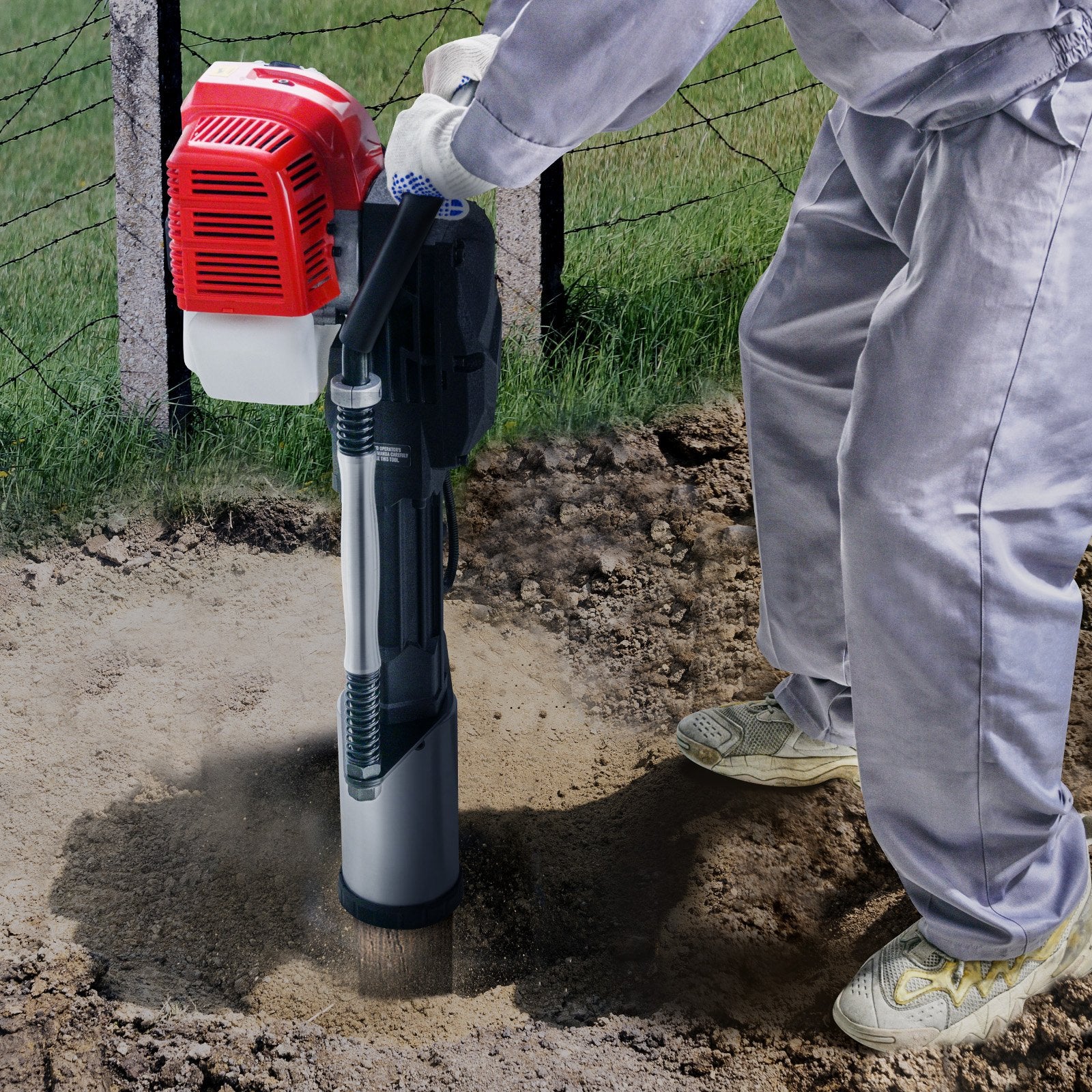 52cc Gas-Powered T Post Driver, 2-Stroke Engine Gasoline Fence Piling