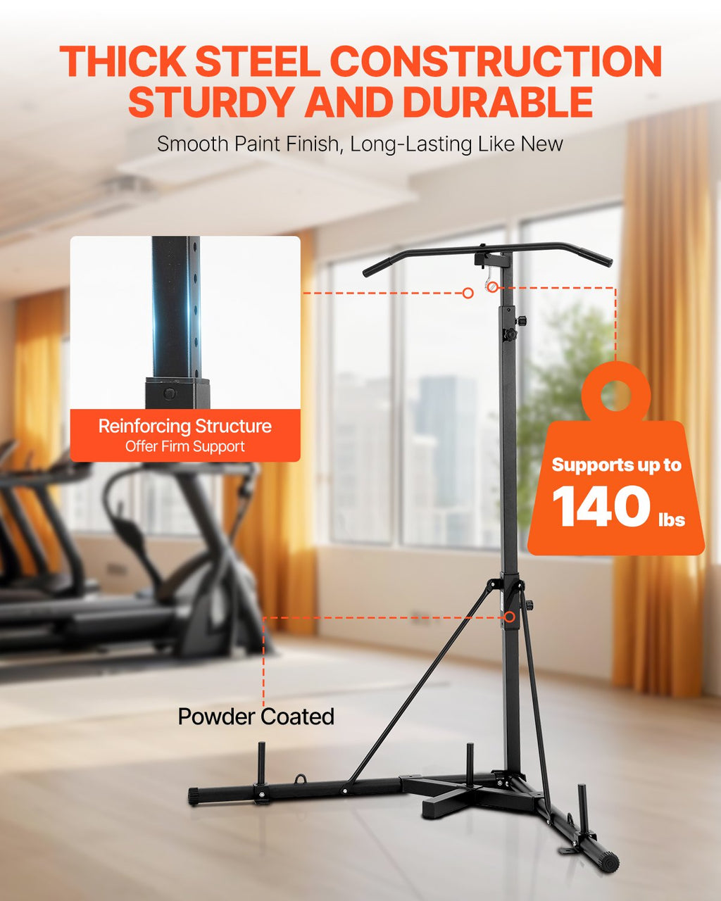 2 in 1 Punching Bag Stand, Steel Heavy Duty Workout Equipment,