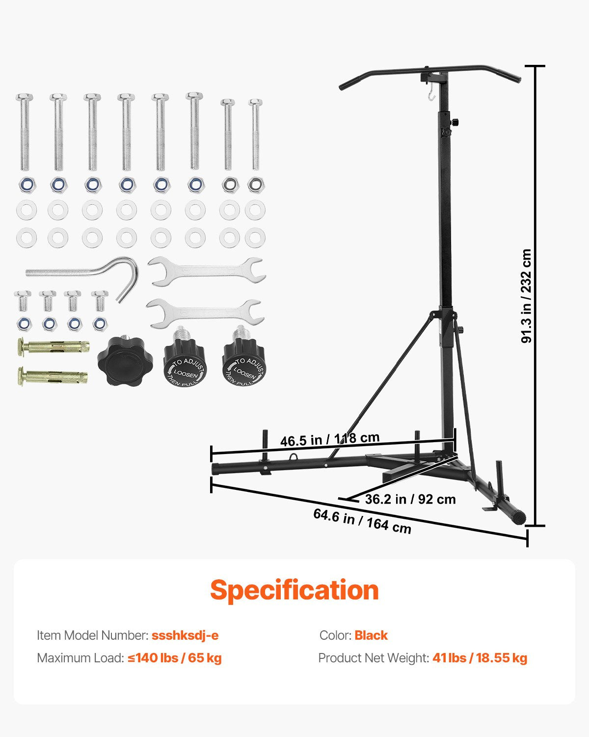 2 in 1 Punching Bag Stand, Steel Heavy Duty Workout Equipment,