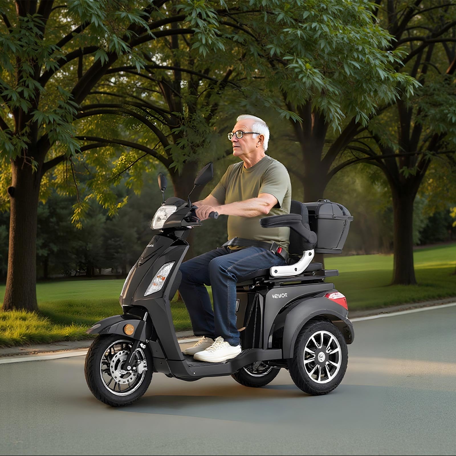 Heavy Duty 3-Wheel Mobility Scooters for Seniors & Adults, 500lbs