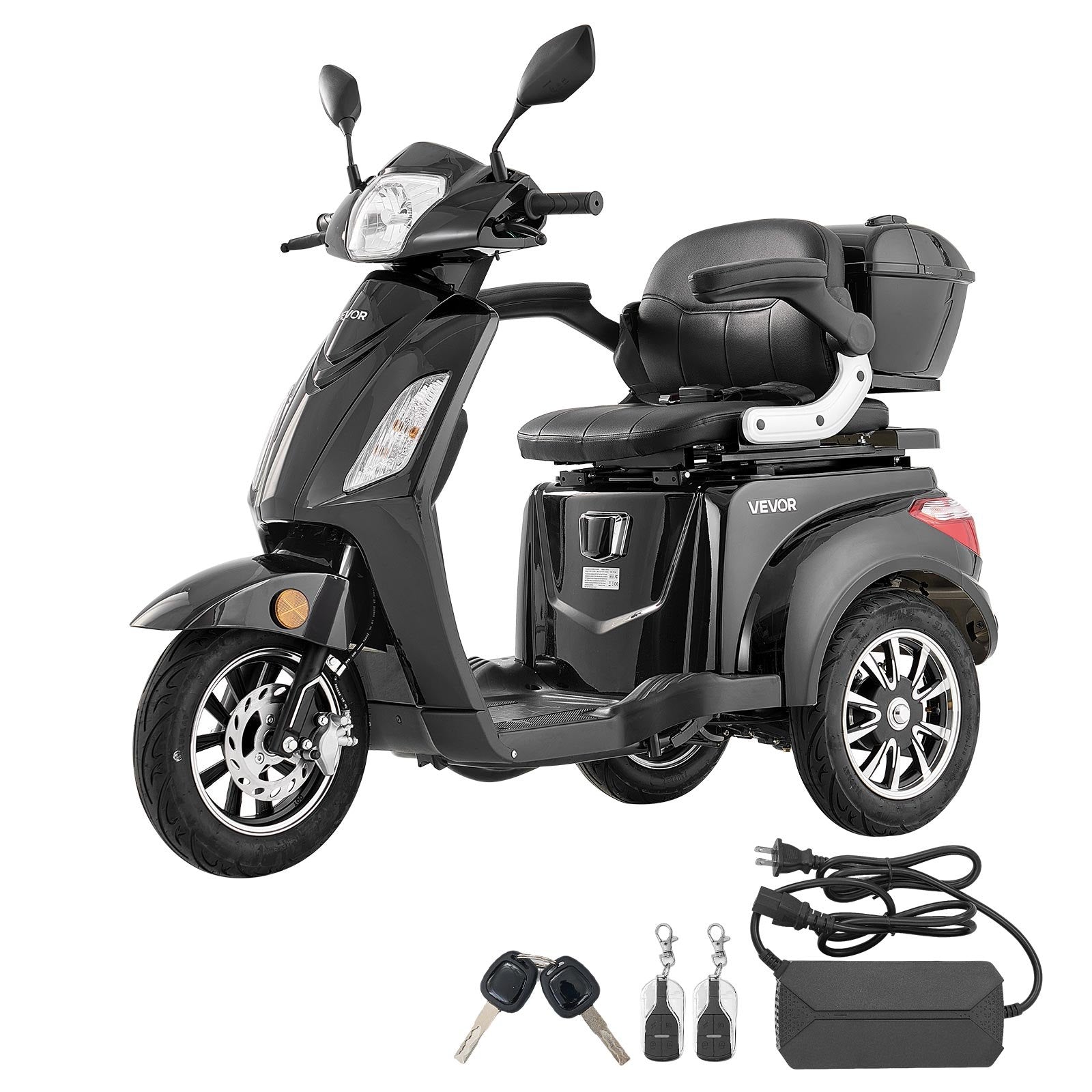 Heavy Duty 3-Wheel Mobility Scooters for Seniors & Adults, 500lbs