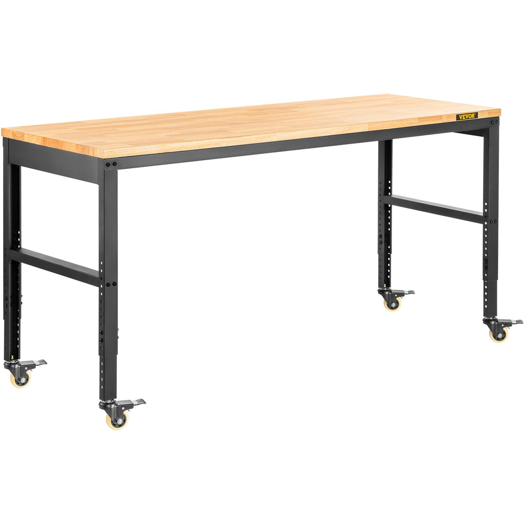 Workbench Adjustable Height, 122cm W X 61cm D X 104cm H Garage Table