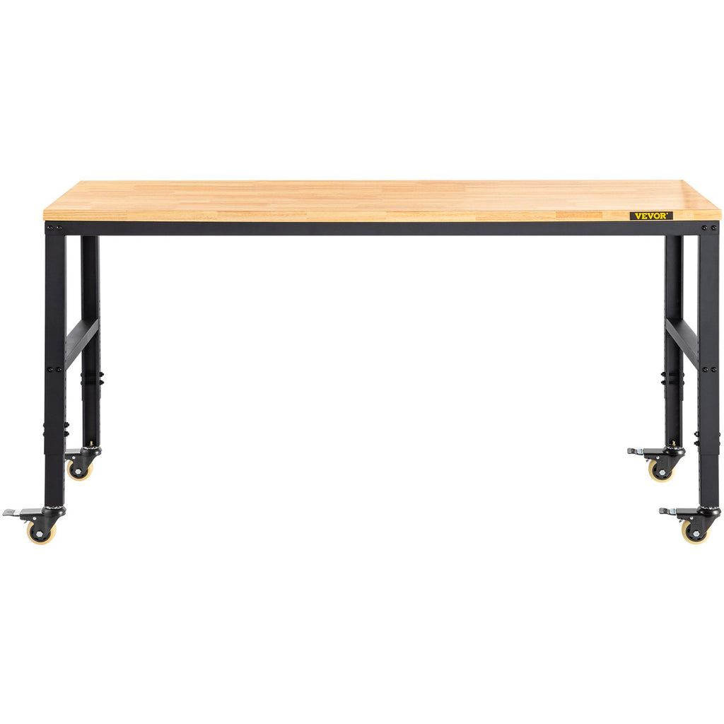 Workbench Adjustable Height, 122cm W X 61cm D X 104cm H Garage Table