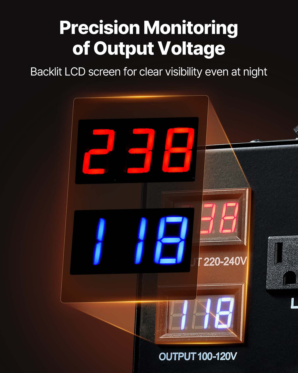 Voltage Auto Converter Transformer, 3000VA, Heavy Duty Step Up/Down