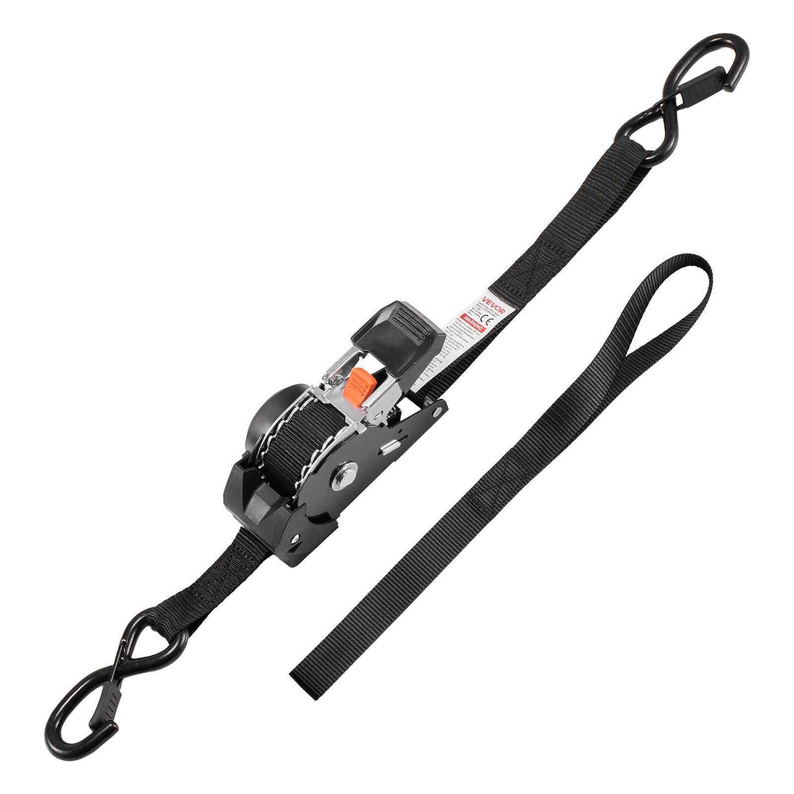 Retractable Ratchet Straps, 25.4 mm x 3 m, Tie Down Straps with S