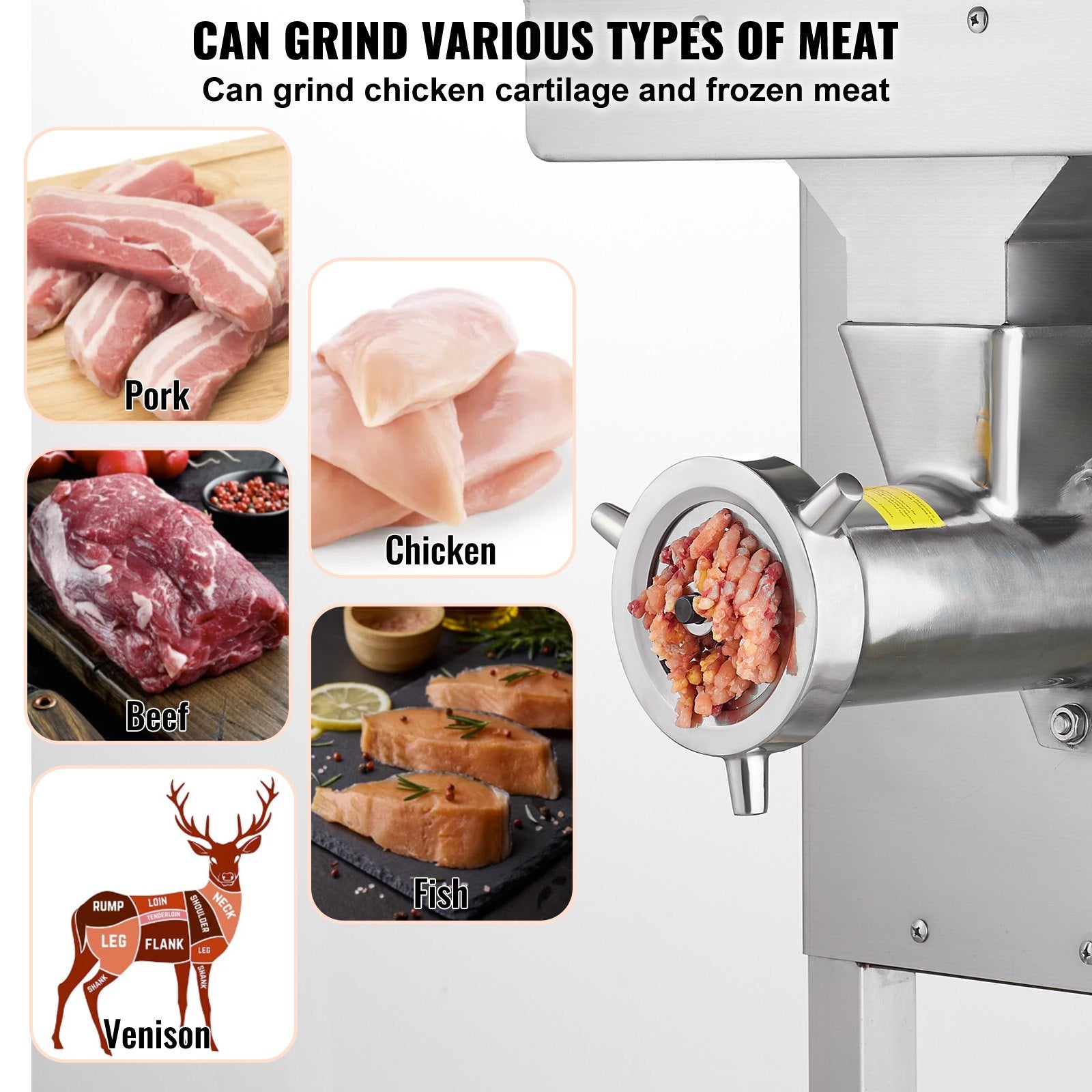 Meat Grinder, 22 Lbs/Min Capacity Electric Meat Grinders w/ Blade,