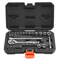 Socket Set, 27 Pieces, 6.4 mm Drive Socket and Ratchet Set, SAE and