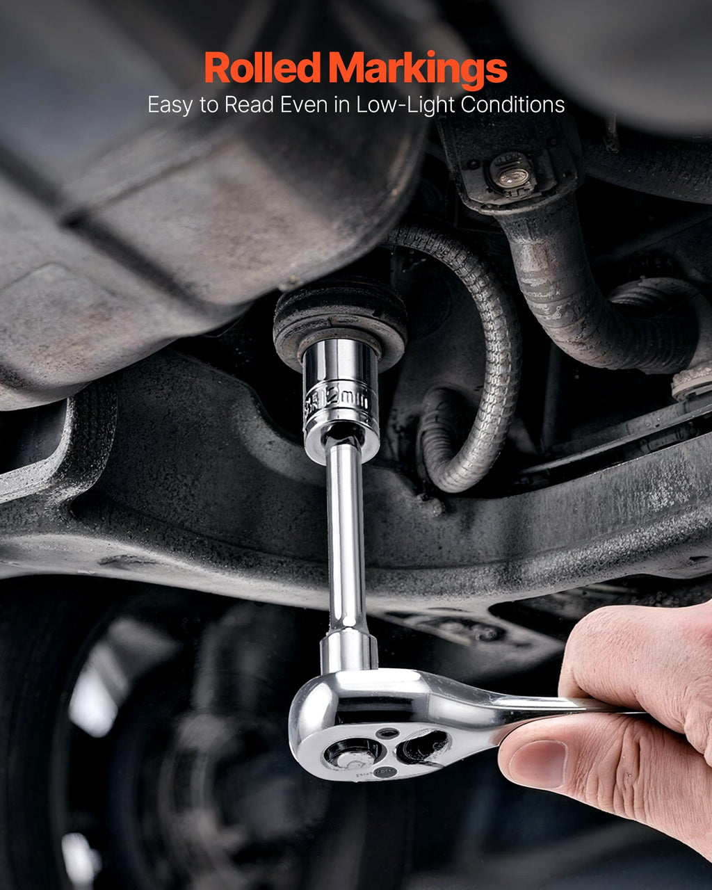 Socket Set, 70 Pieces, 6.4 mm Drive Socket and Ratchet Set, SAE and