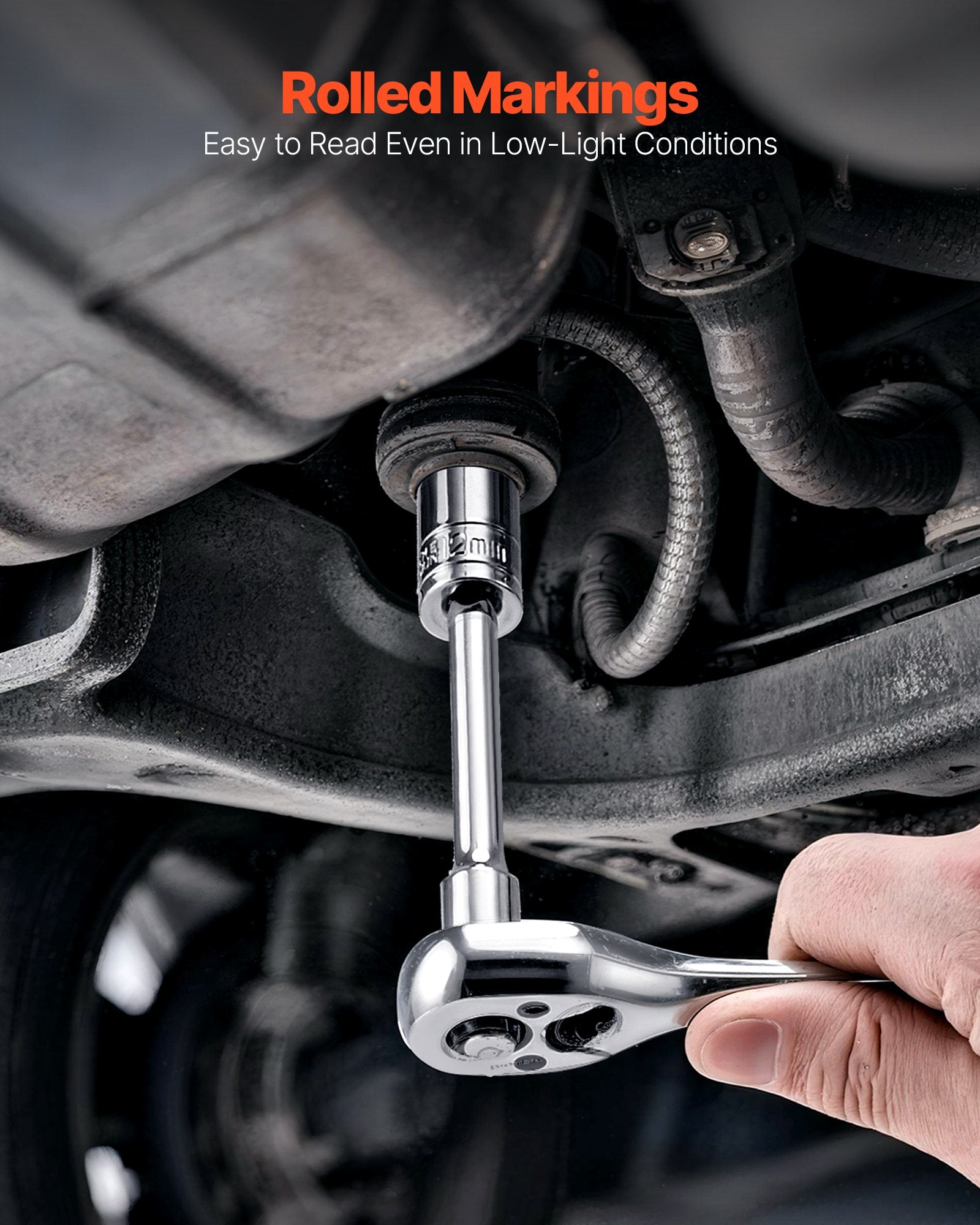 Socket Set, 70 Pieces, 6.4 mm Drive Socket and Ratchet Set, SAE and