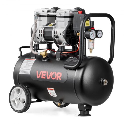 24L Air Compressor, 1.1KW Oil-Free Air Compressor Tank, 68 L/min at